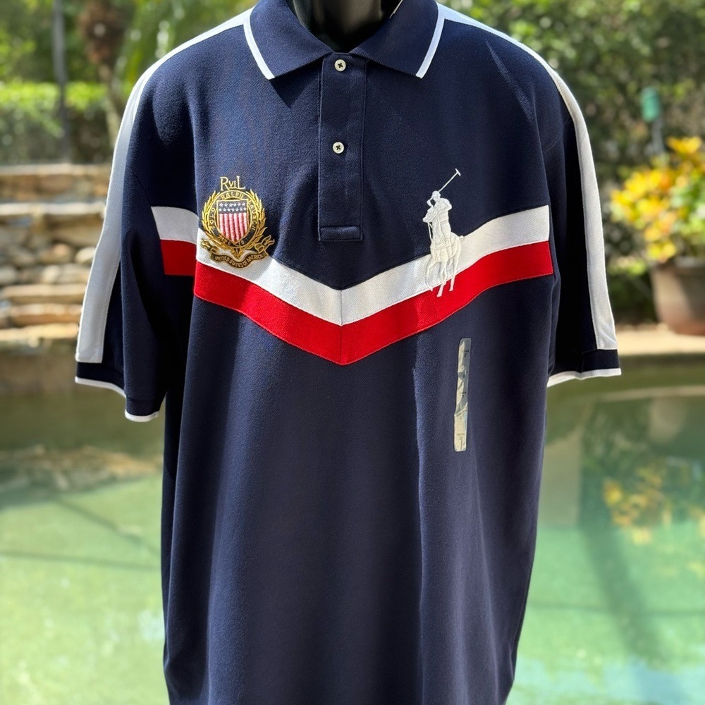 Polo Ralph Lauren Blue Chevron Polo Shirt LT for Big and Tall Men